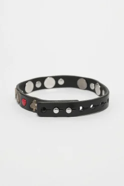 Smycke|Our Legacy 2 Cm Card Deck Choker Black Bridle Läder