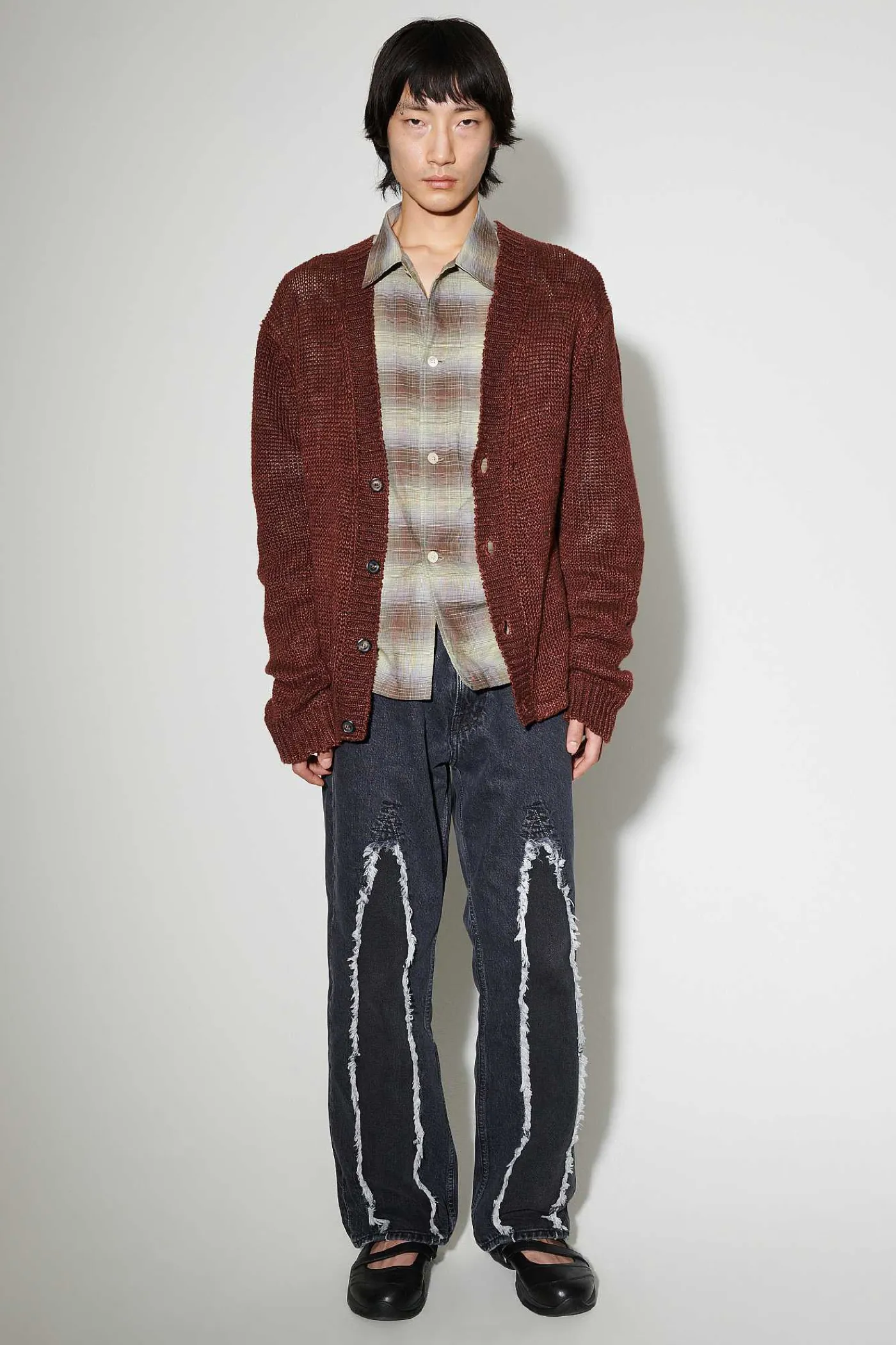 Stickat|Our Legacy Academy Cardigan Ruby Magnificent Hampa