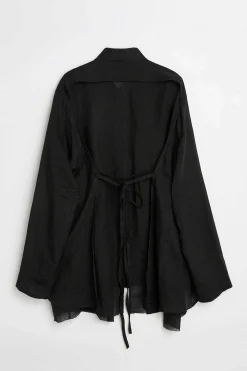 Skjorttyg|Our Legacy Backless Liner Shirt Black Gauze Ramie
