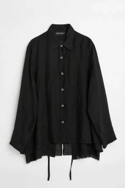 Skjorttyg|Our Legacy Backless Liner Shirt Black Gauze Ramie