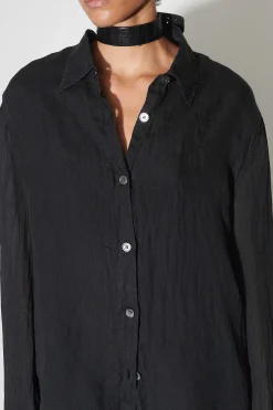 Skjorttyg|Our Legacy Backless Liner Shirt Black Gauze Ramie