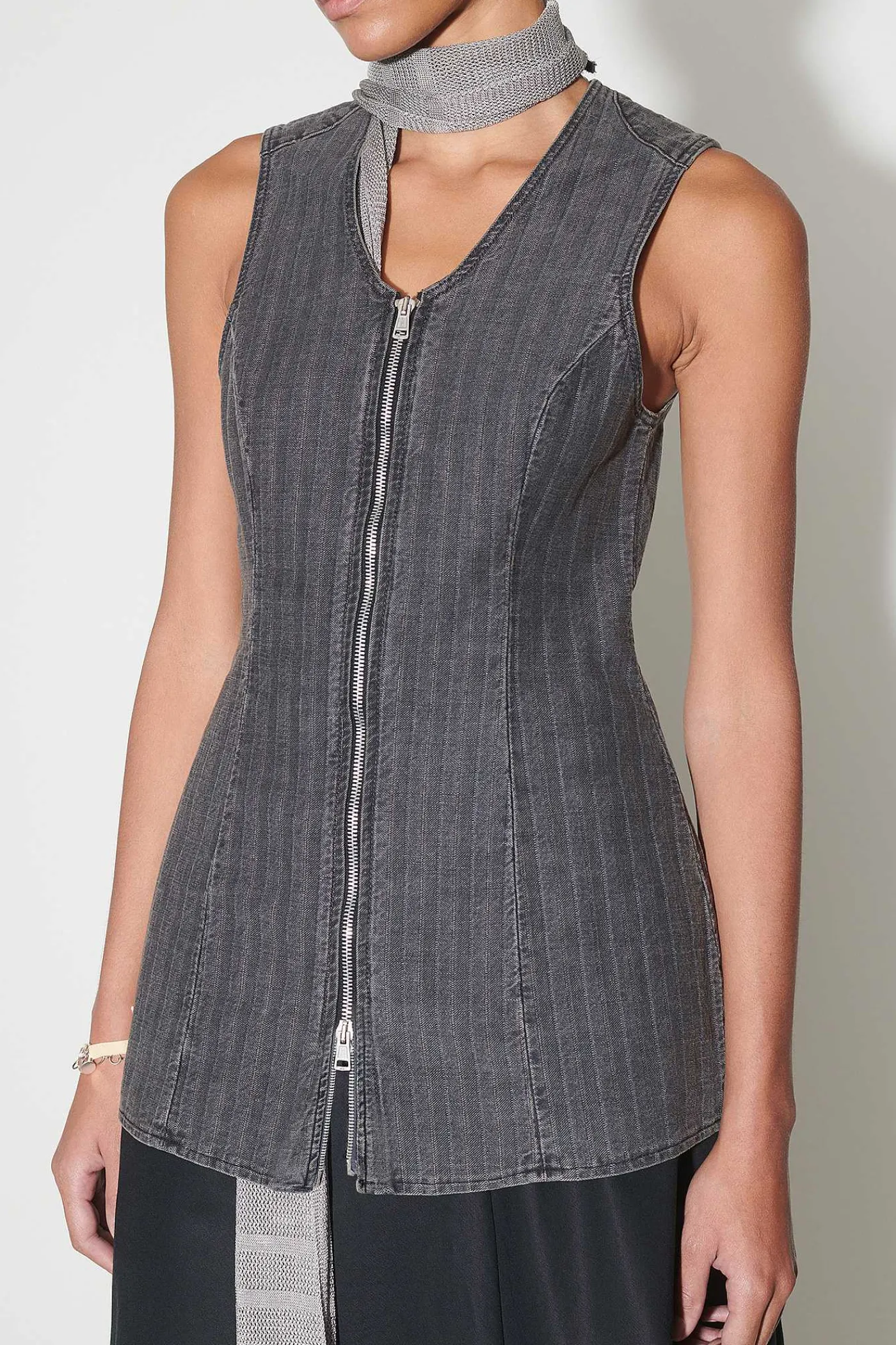 Blast|Our Legacy Biker Zip Vast Tvattad Gra Torino Stripe