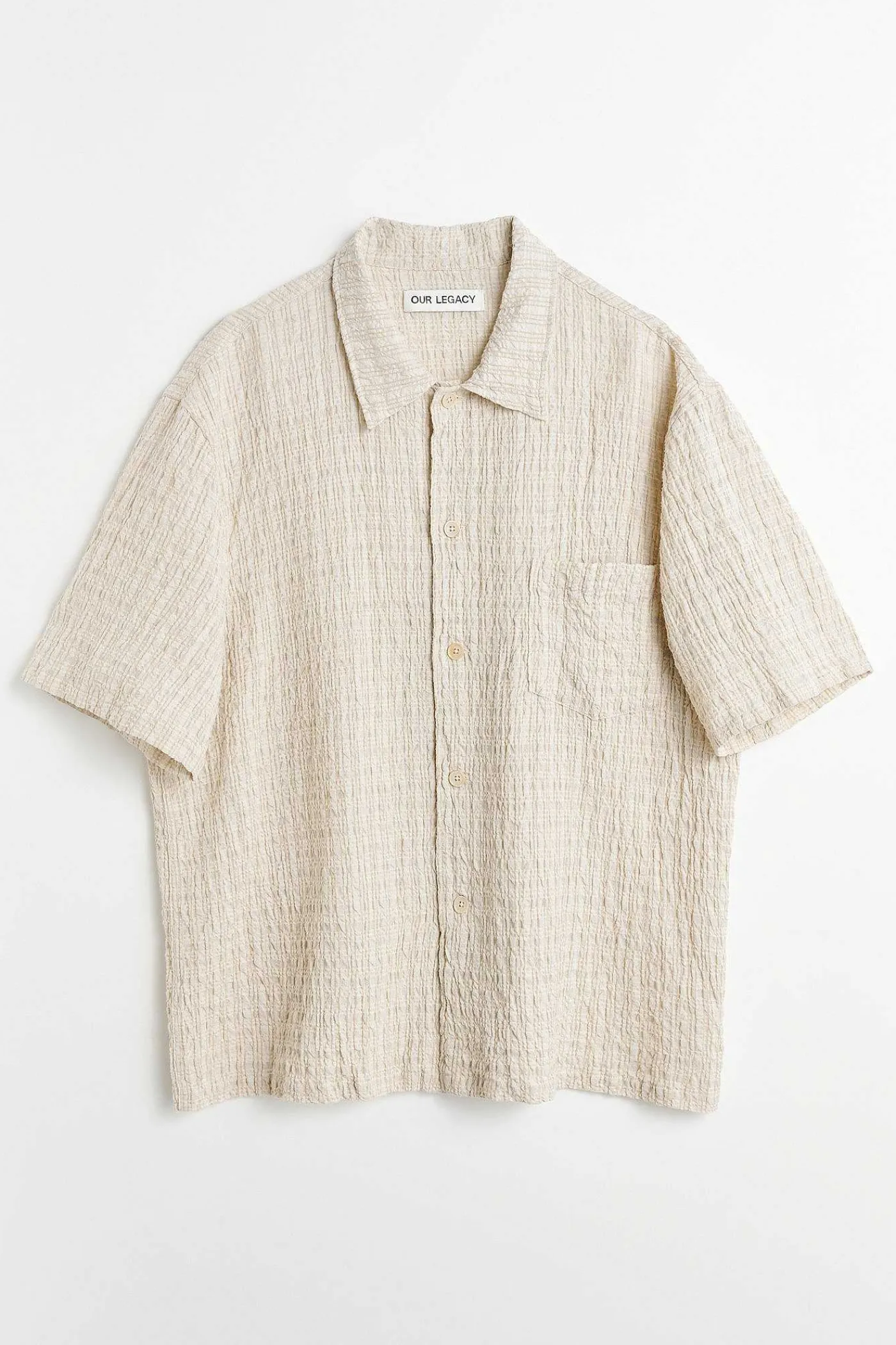Skjorttyg|Our Legacy Box Shirt Shortsleeve Light Authentic Seersucker