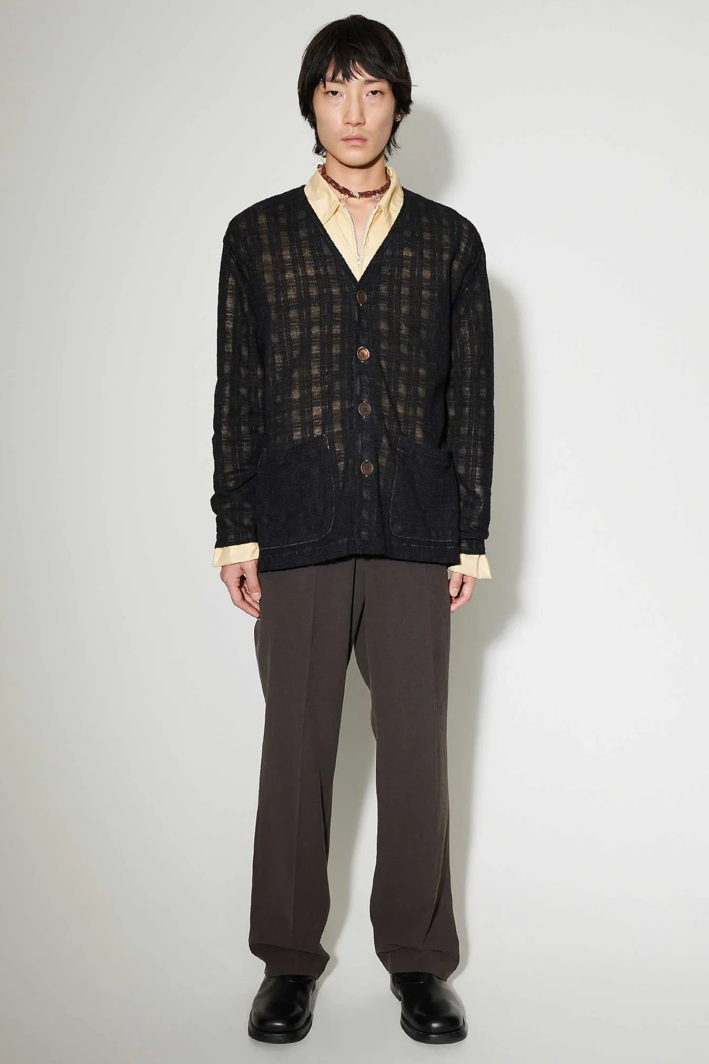 Stickat|Our Legacy Cardigan Black Disintegration Check