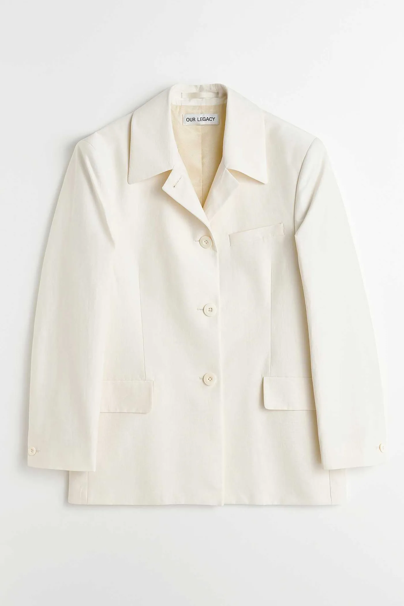 Passning|Our Legacy Carp Blazer Natural Crinkled Cotton Nylon
