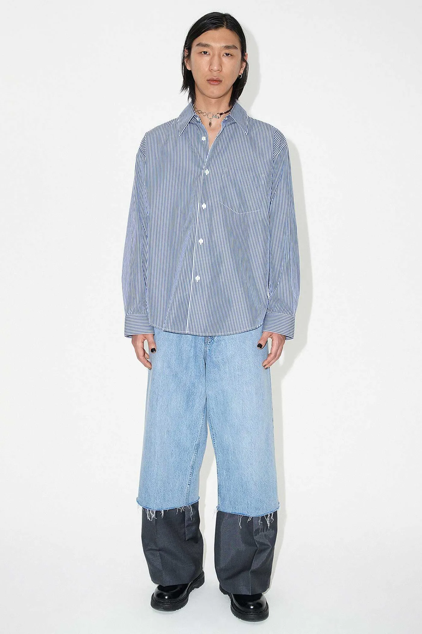 Skjorttyg|Our Legacy Coco 70S Shirt Blue Mid Mgmt Stripe