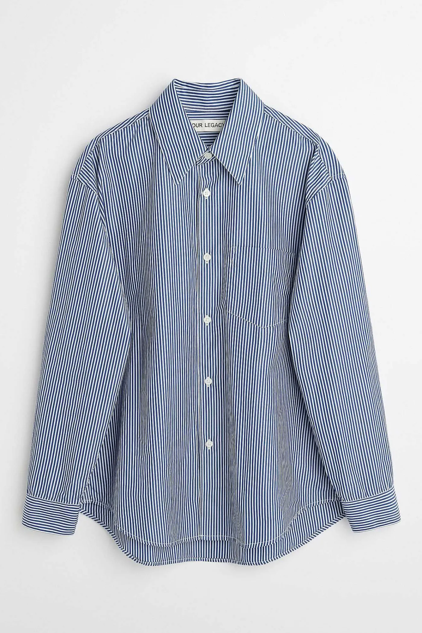 Skjorttyg|Our Legacy Coco 70S Shirt Blue Mid Mgmt Stripe
