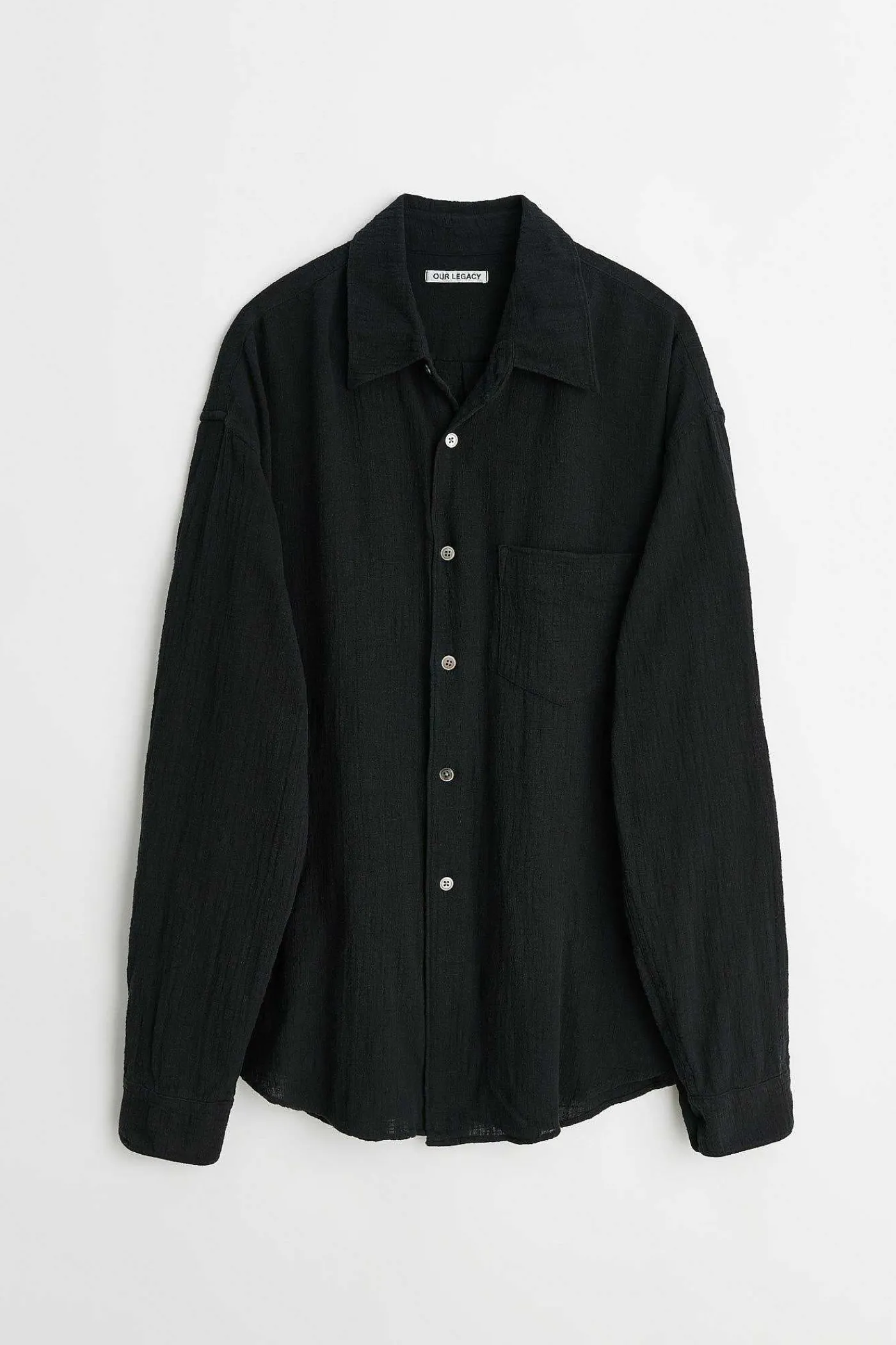 Skjorttyg|Our Legacy Coco Skjorta Washed Black Air Cotton