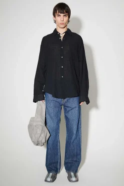 Skjorttyg|Our Legacy Coco Skjorta Washed Black Air Cotton