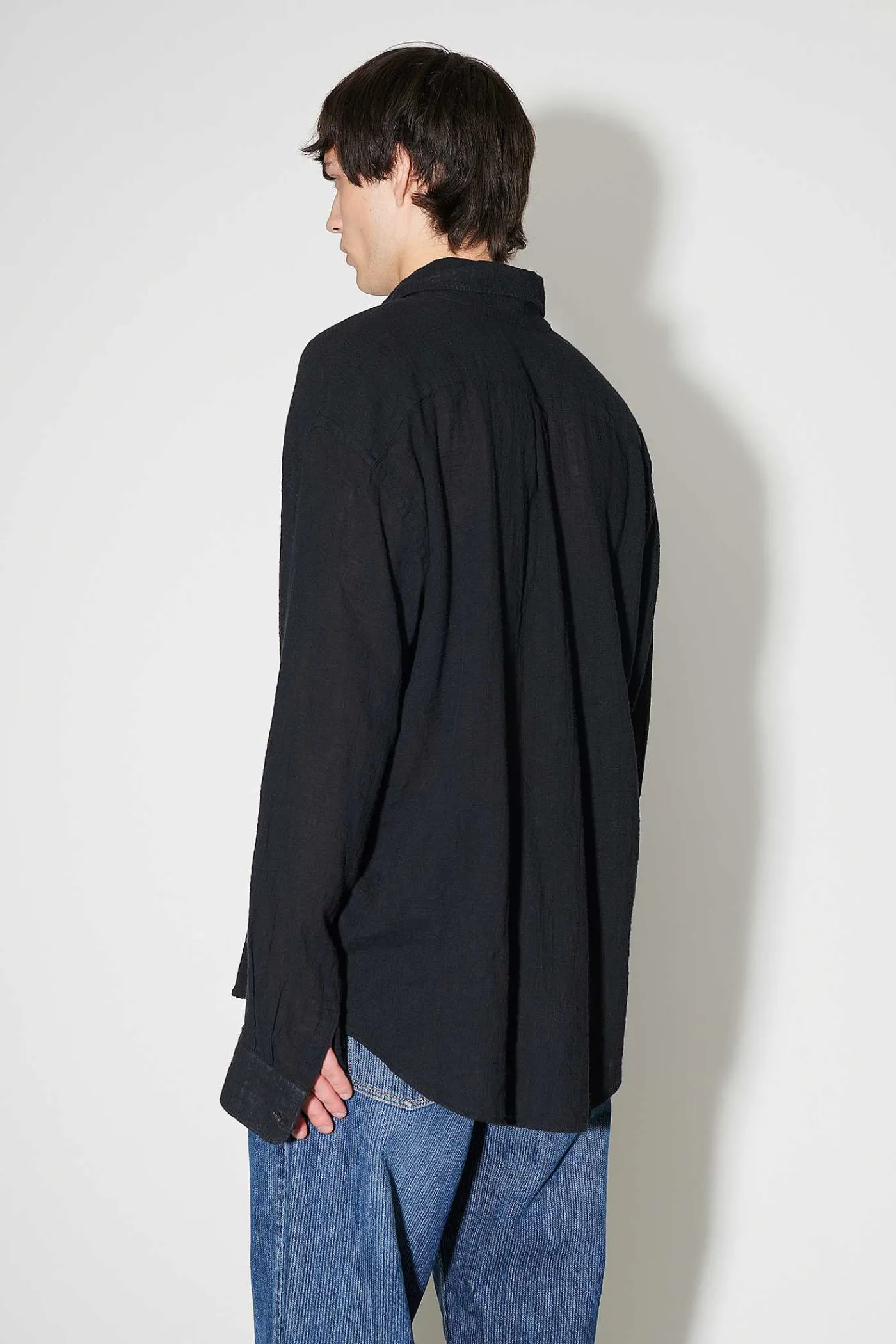 Skjorttyg|Our Legacy Coco Skjorta Washed Black Air Cotton