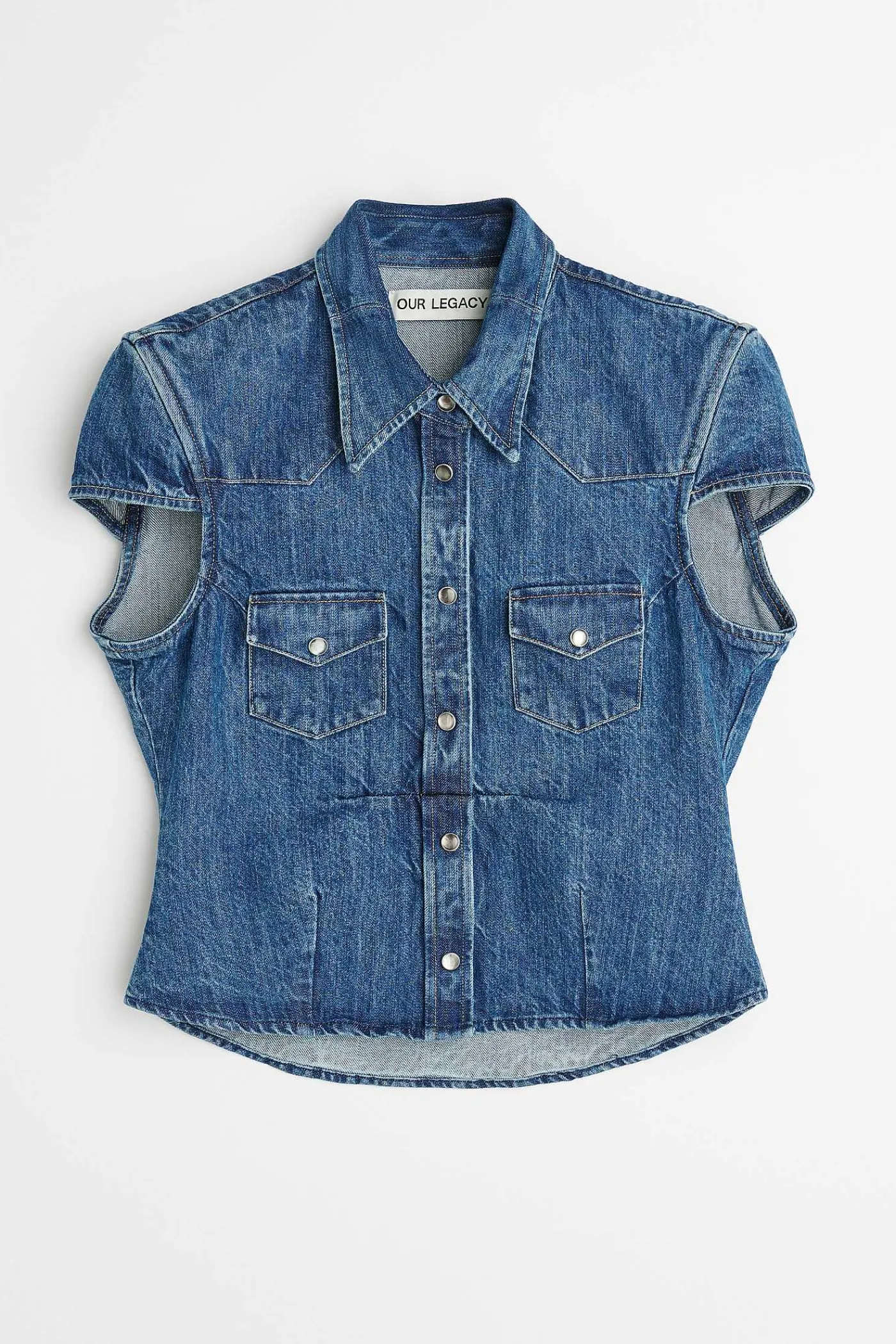 Skjorttyg|Our Legacy Daisy Shirt Shortsleeve Western Blue Denim