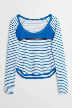 Jersey|Our Legacy Deep Neck Langarmad Carnot Stripe