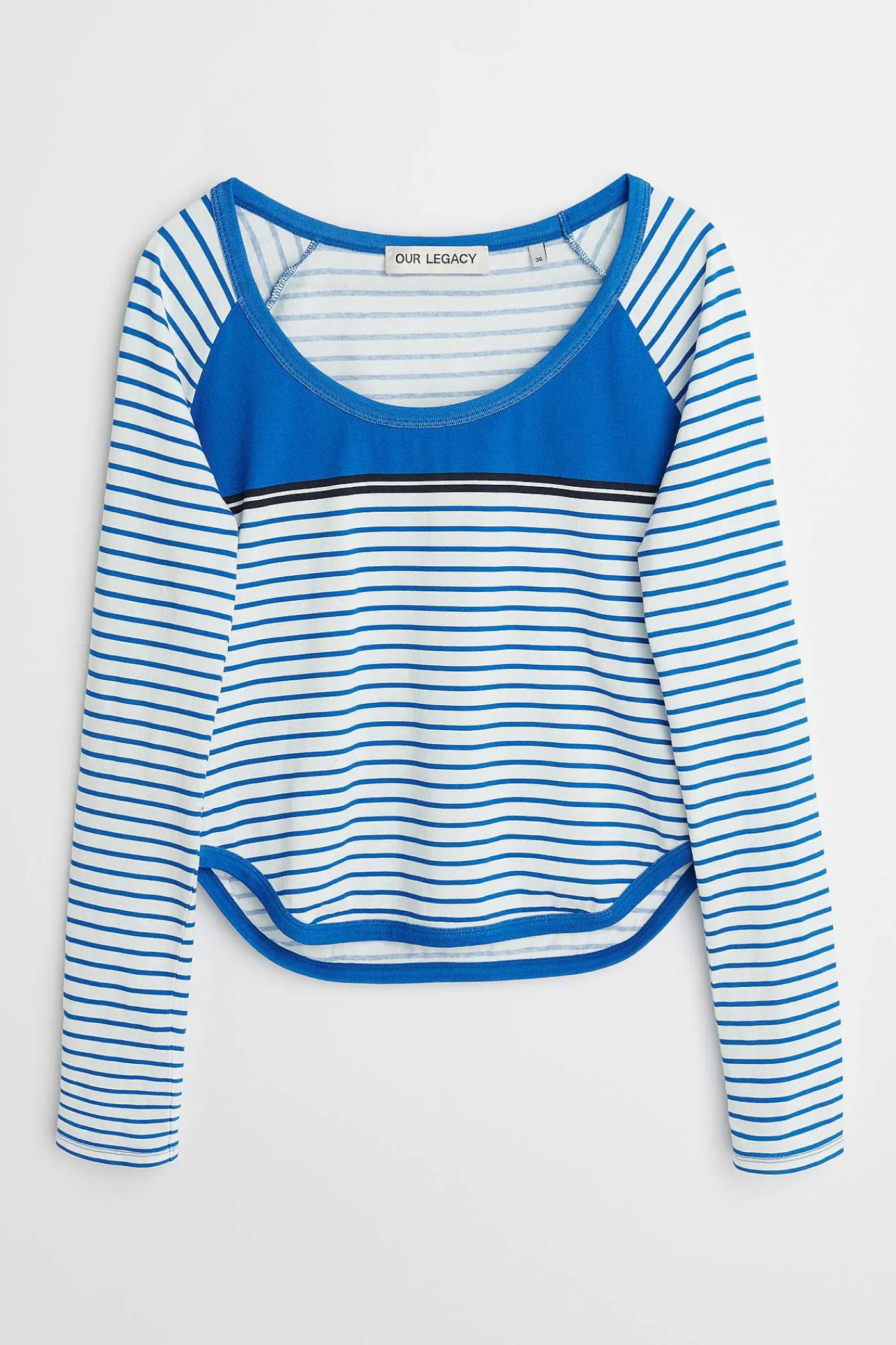 Jersey|Our Legacy Deep Neck Langarmad Carnot Stripe