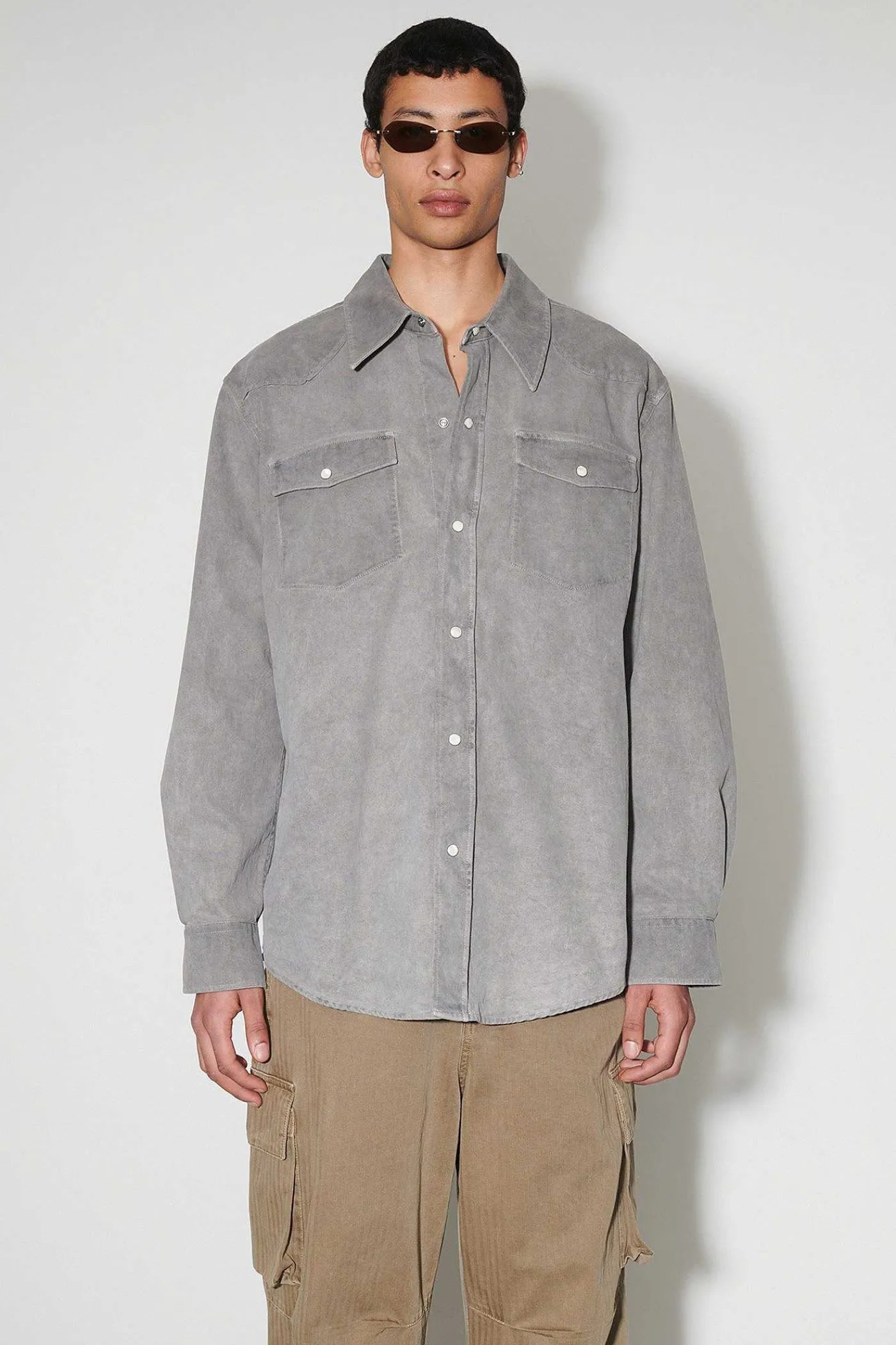 Skjorttyg|Our Legacy Frontier Shirt Attic Carbon Wash Denim