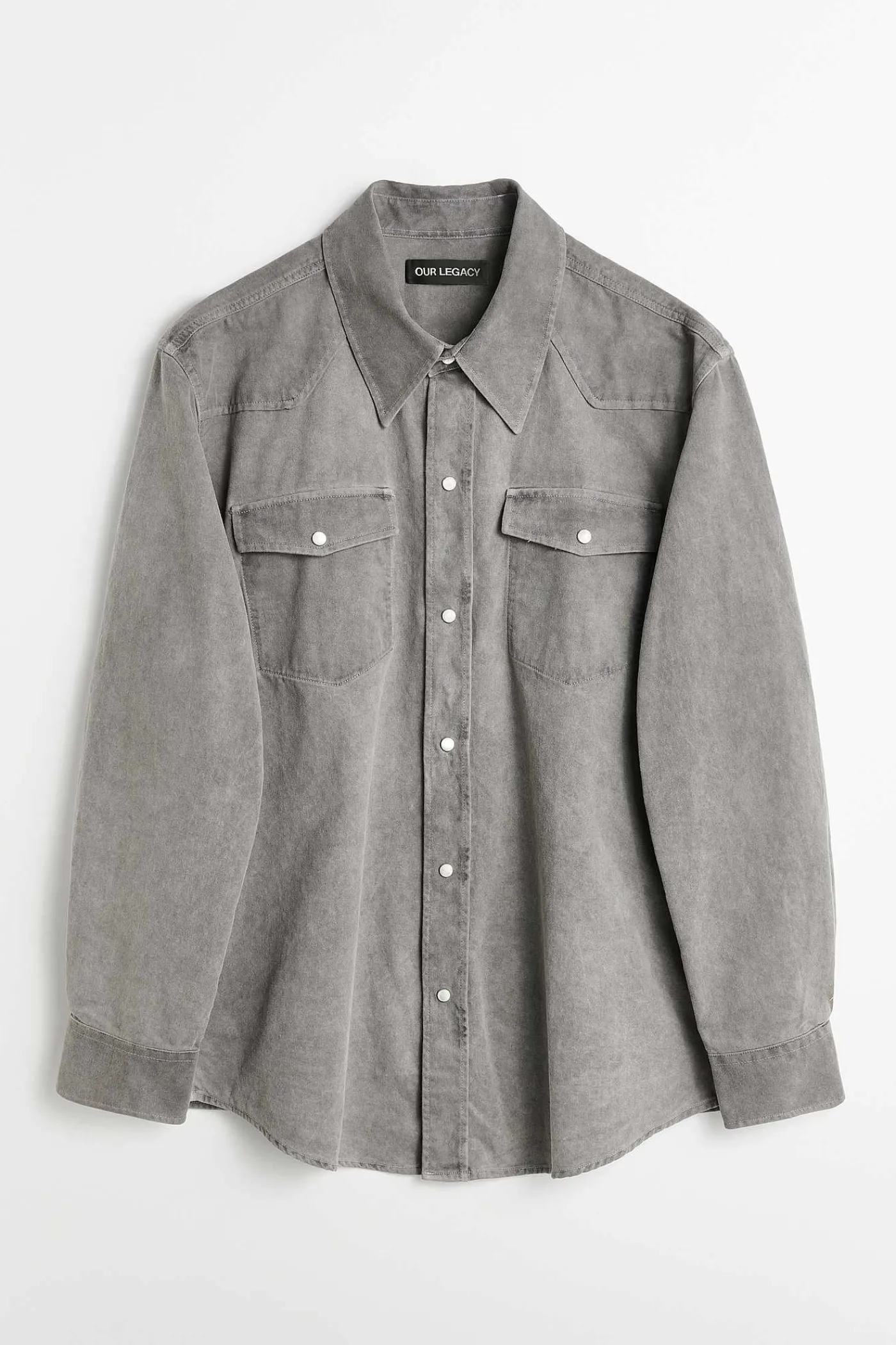 Skjorttyg|Our Legacy Frontier Shirt Attic Carbon Wash Denim