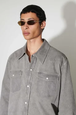 Skjorttyg|Our Legacy Frontier Shirt Attic Carbon Wash Denim
