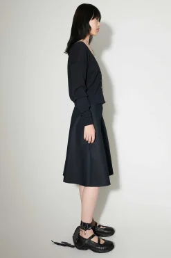 Stickat|Our Legacy Ivy Cardigan Shadow Black Crispy Cotton