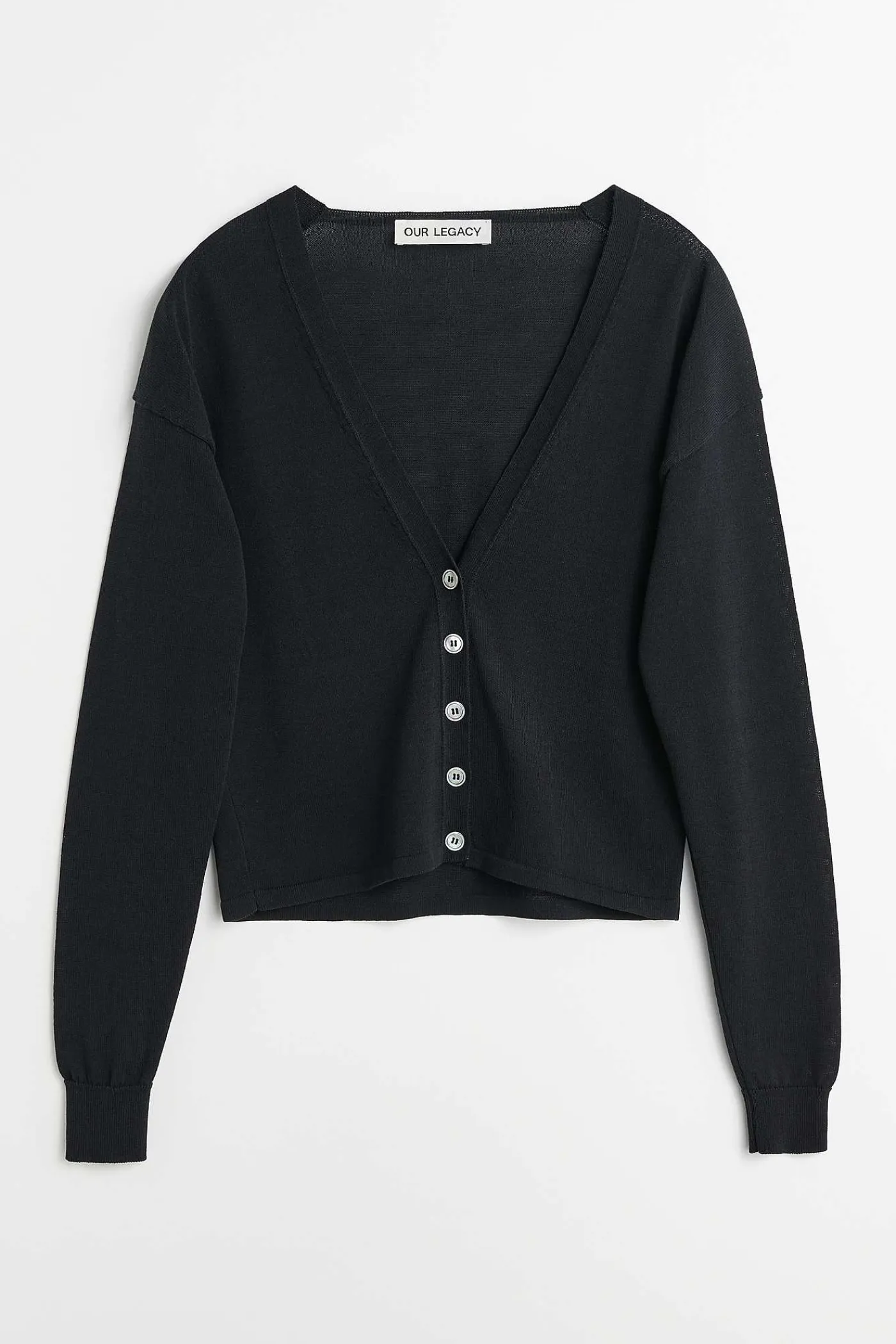 Stickat|Our Legacy Ivy Cardigan Shadow Black Crispy Cotton