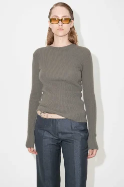 Stickat|Our Legacy Kompakt Roundneck Mole Grey Super Wool
