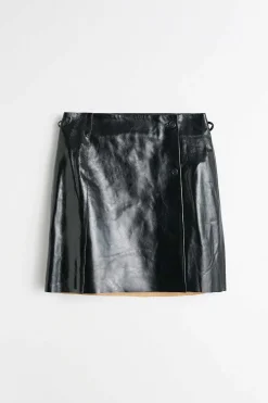 Läder|Our Legacy Kort Sarong True Dye Black Leather