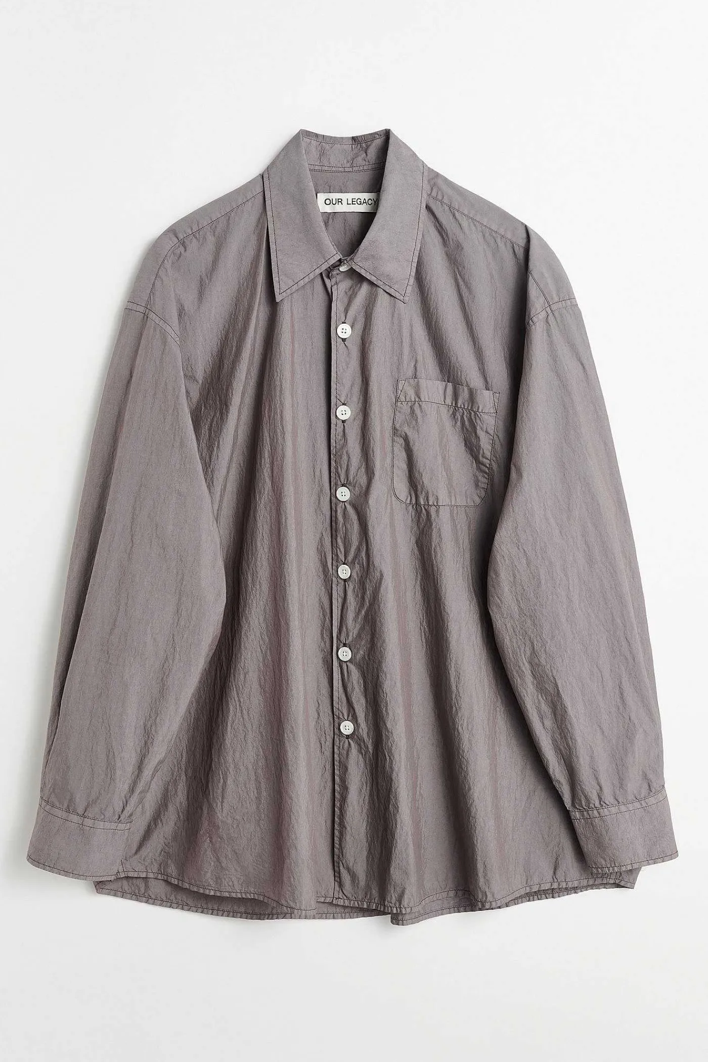 Skjorttyg|Our Legacy Lant Skjorta Stone Khaki Fallskarm Poplin