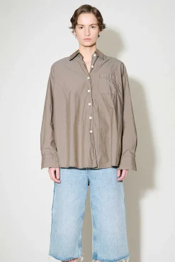 Skjorttyg|Our Legacy Lant Skjorta Stone Khaki Fallskarm Poplin