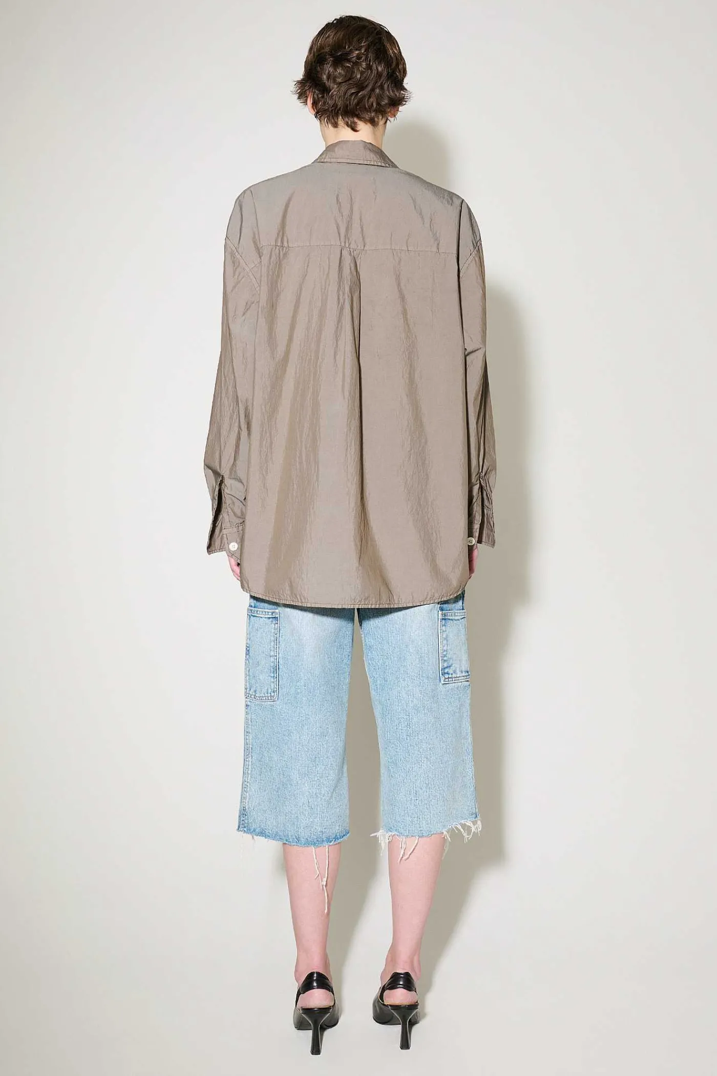 Skjorttyg|Our Legacy Lant Skjorta Stone Khaki Fallskarm Poplin