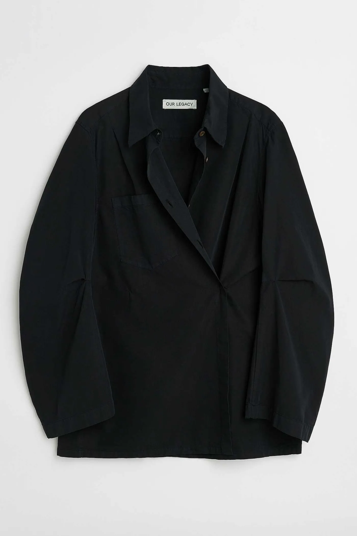Skjorttyg|Our Legacy Maskinskjorta Antik Black Peached Cupro