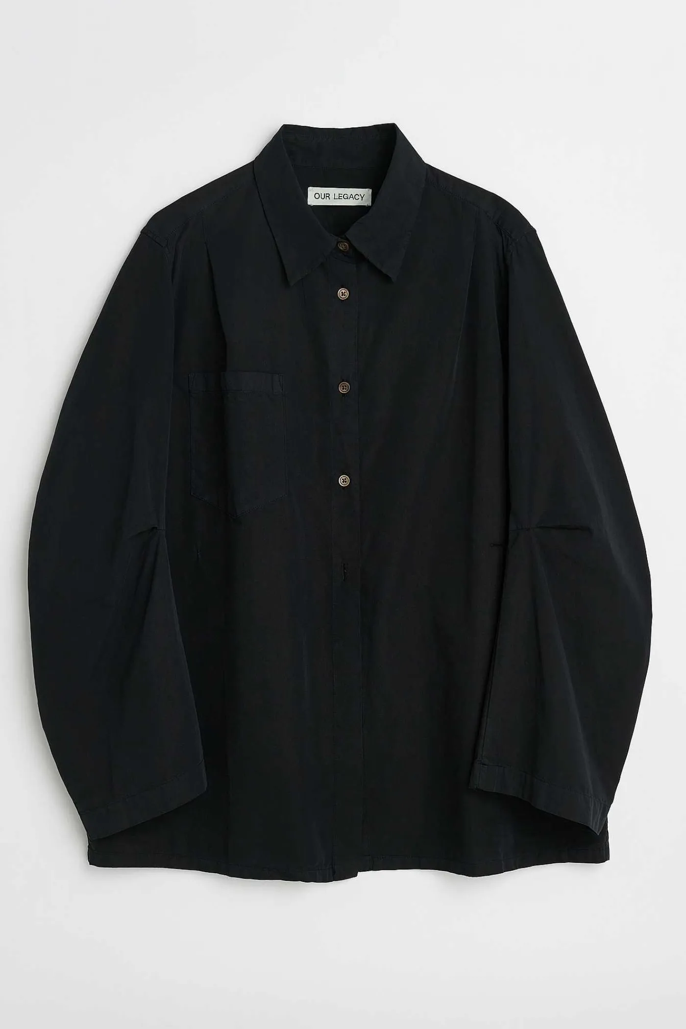 Skjorttyg|Our Legacy Maskinskjorta Antik Black Peached Cupro