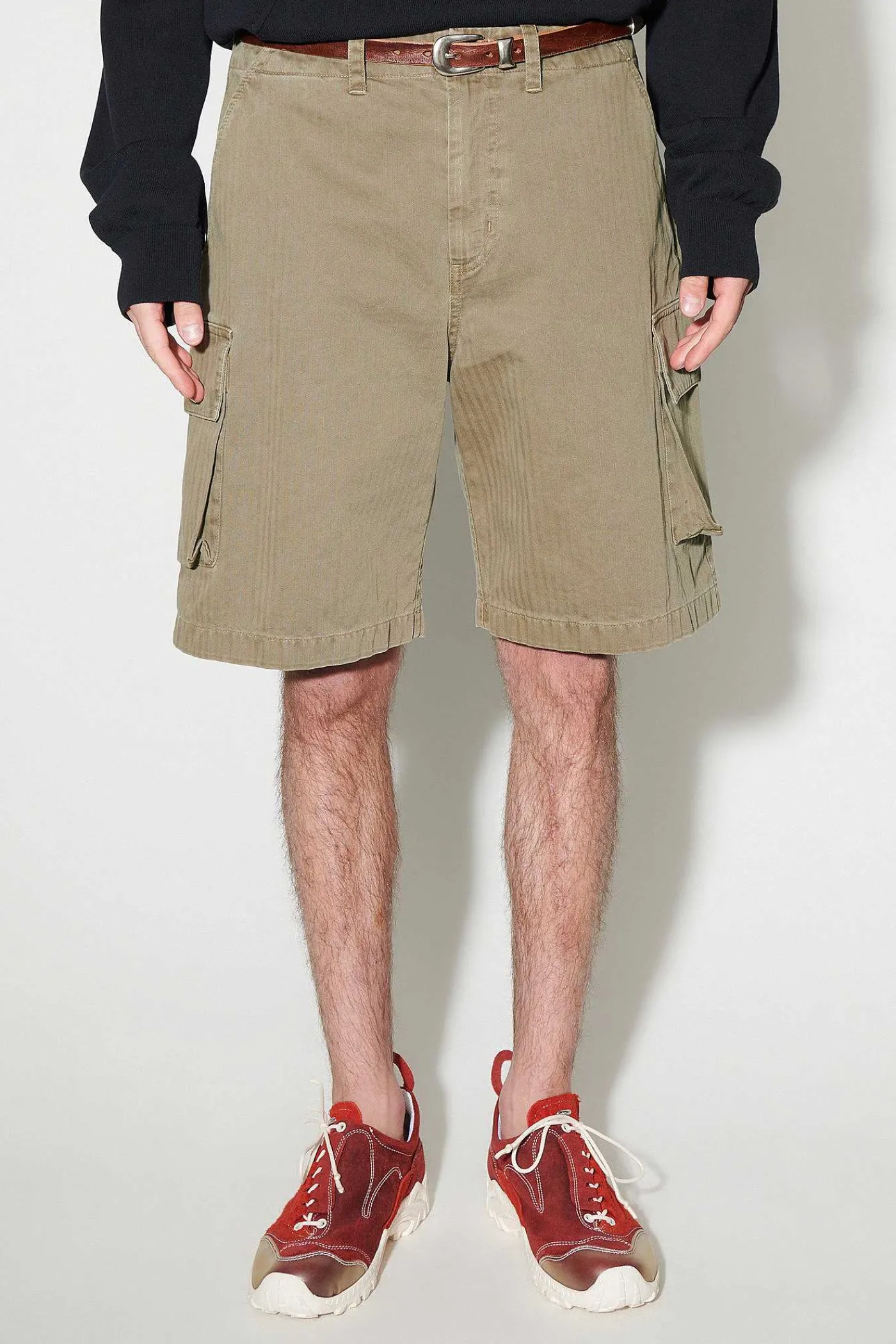 Shorts|Our Legacy Mount Shorts Uniform Olive Herringbone