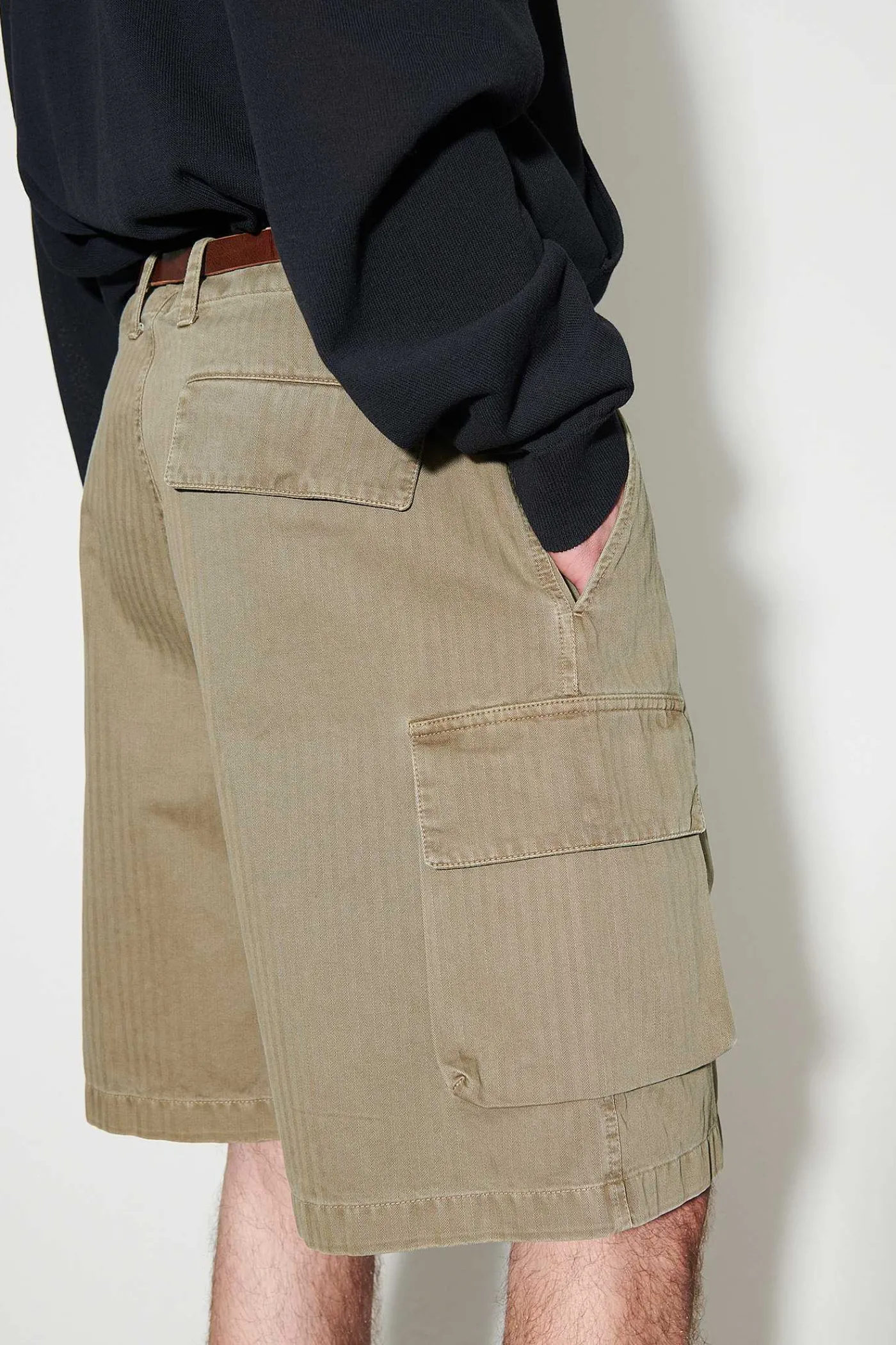 Shorts|Our Legacy Mount Shorts Uniform Olive Herringbone