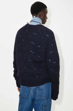 Stickat|Our Legacy Nal Drop Raglan Navy Fuzzy Mohpaca