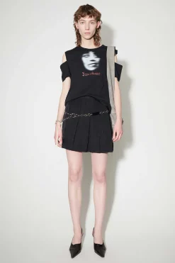 Kjolar|Our Legacy Objekt Kjol Svart Peached Cupro Poplin