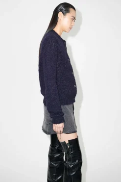 Stickat|Our Legacy Oma Cardigan Navy Fuzzy Mohpaca