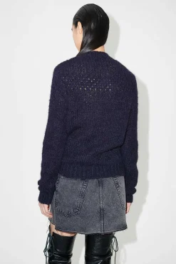 Stickat|Our Legacy Oma Cardigan Navy Fuzzy Mohpaca