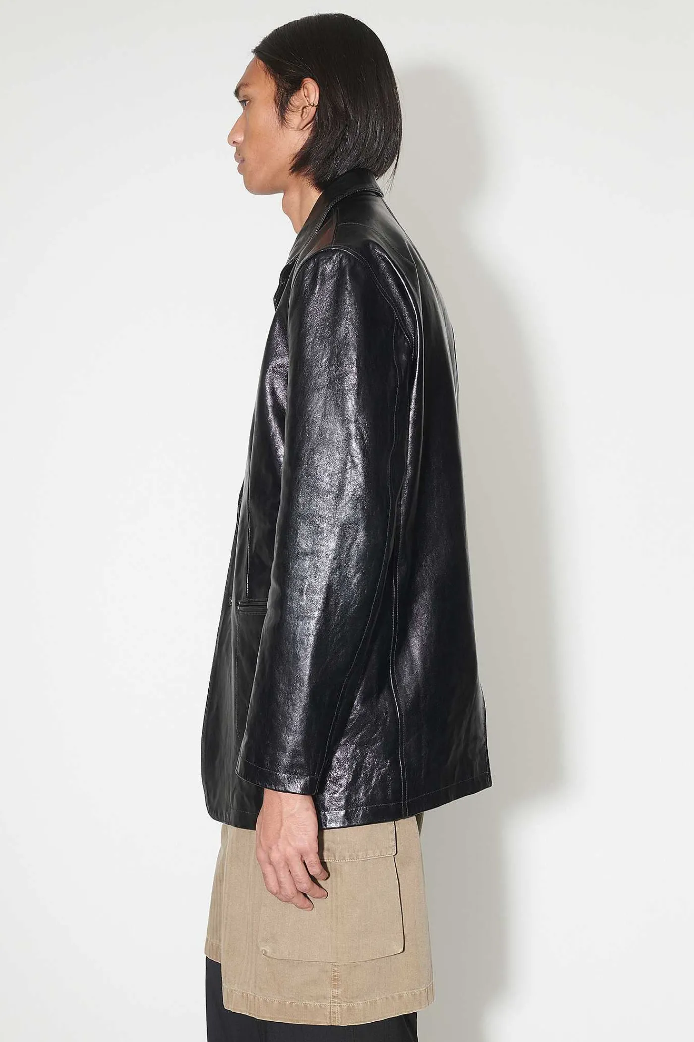 Läder|Our Legacy Oppnande Blazer True Dye Black Leather