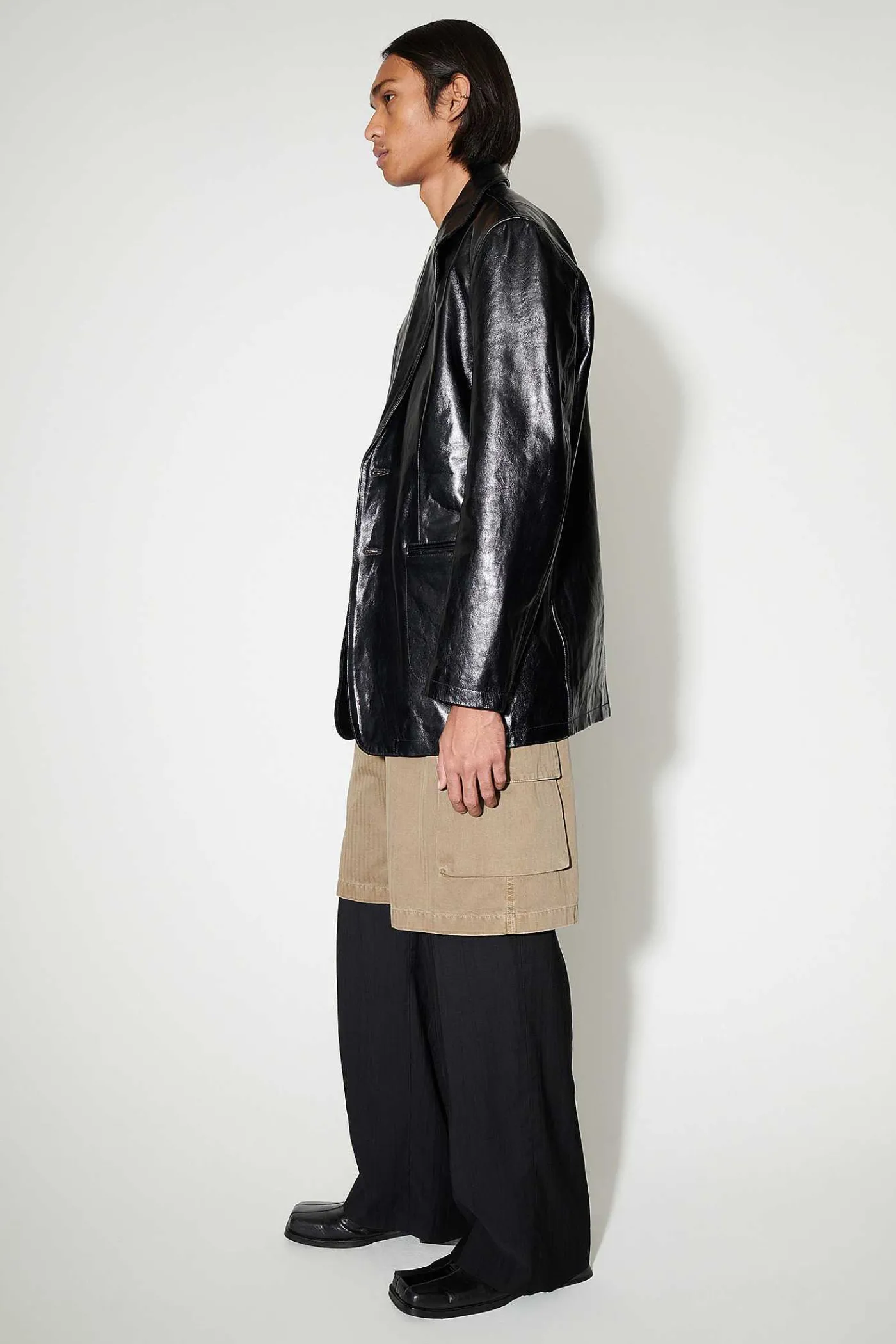 Läder|Our Legacy Oppnande Blazer True Dye Black Leather