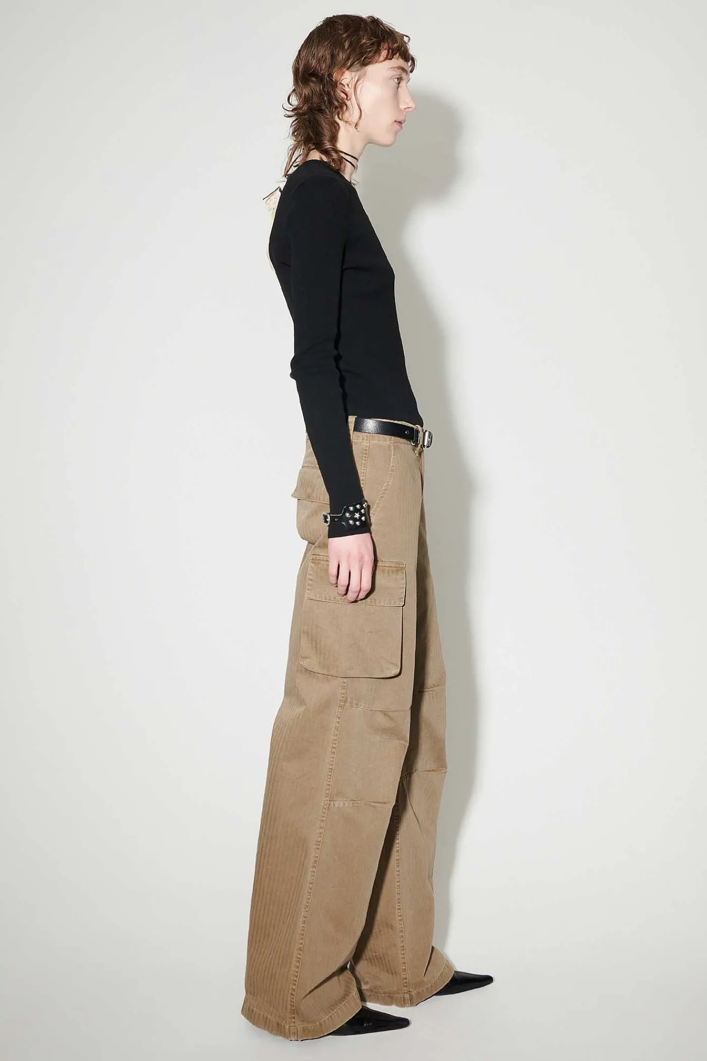 Byxor|Our Legacy Peak Cargo Uniform Olive Herringbone