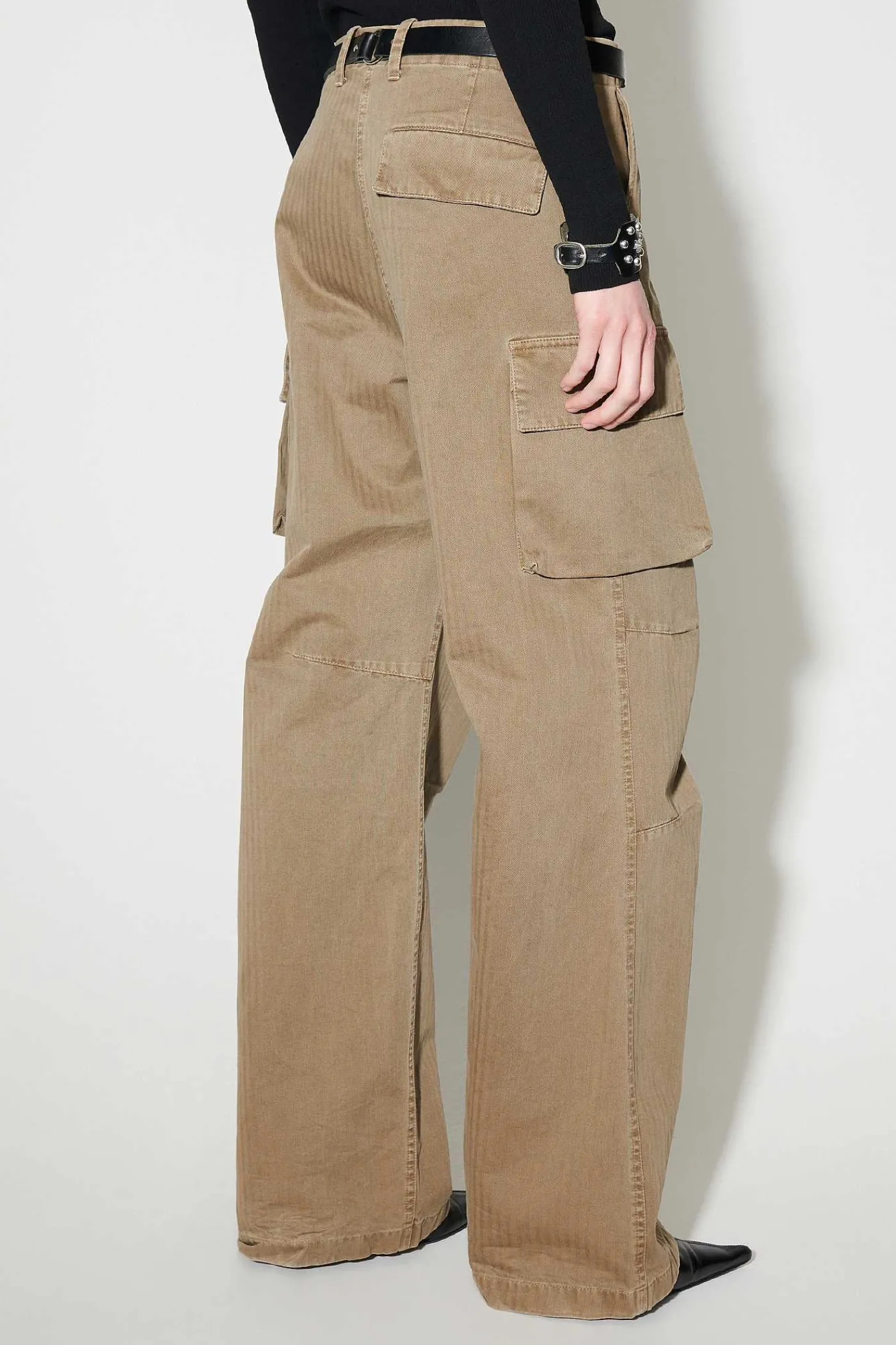 Byxor|Our Legacy Peak Cargo Uniform Olive Herringbone
