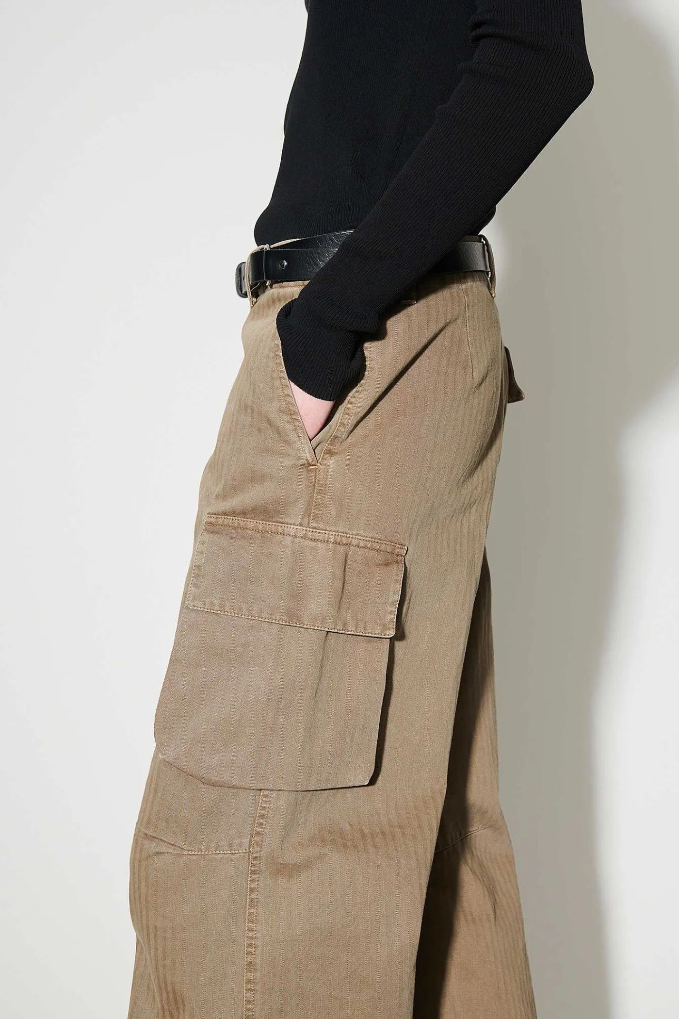 Byxor|Our Legacy Peak Cargo Uniform Olive Herringbone