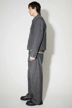 Ytterkläder|Our Legacy Rebirth Jacka Washed Grey Torino Stripe