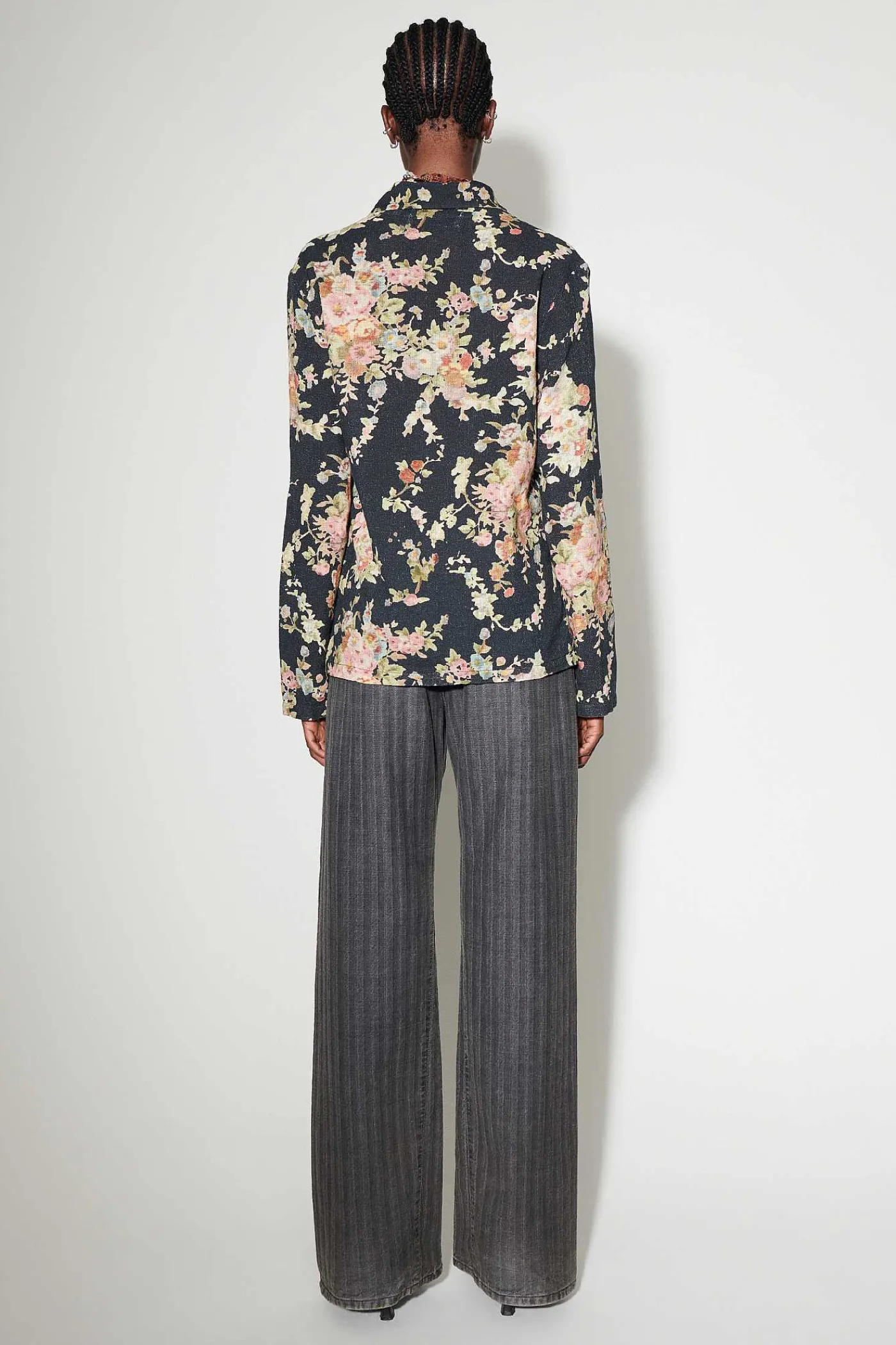 Skjorttyg|Our Legacy Sanctuary Shirt Svart Blommig Gobelangtryck