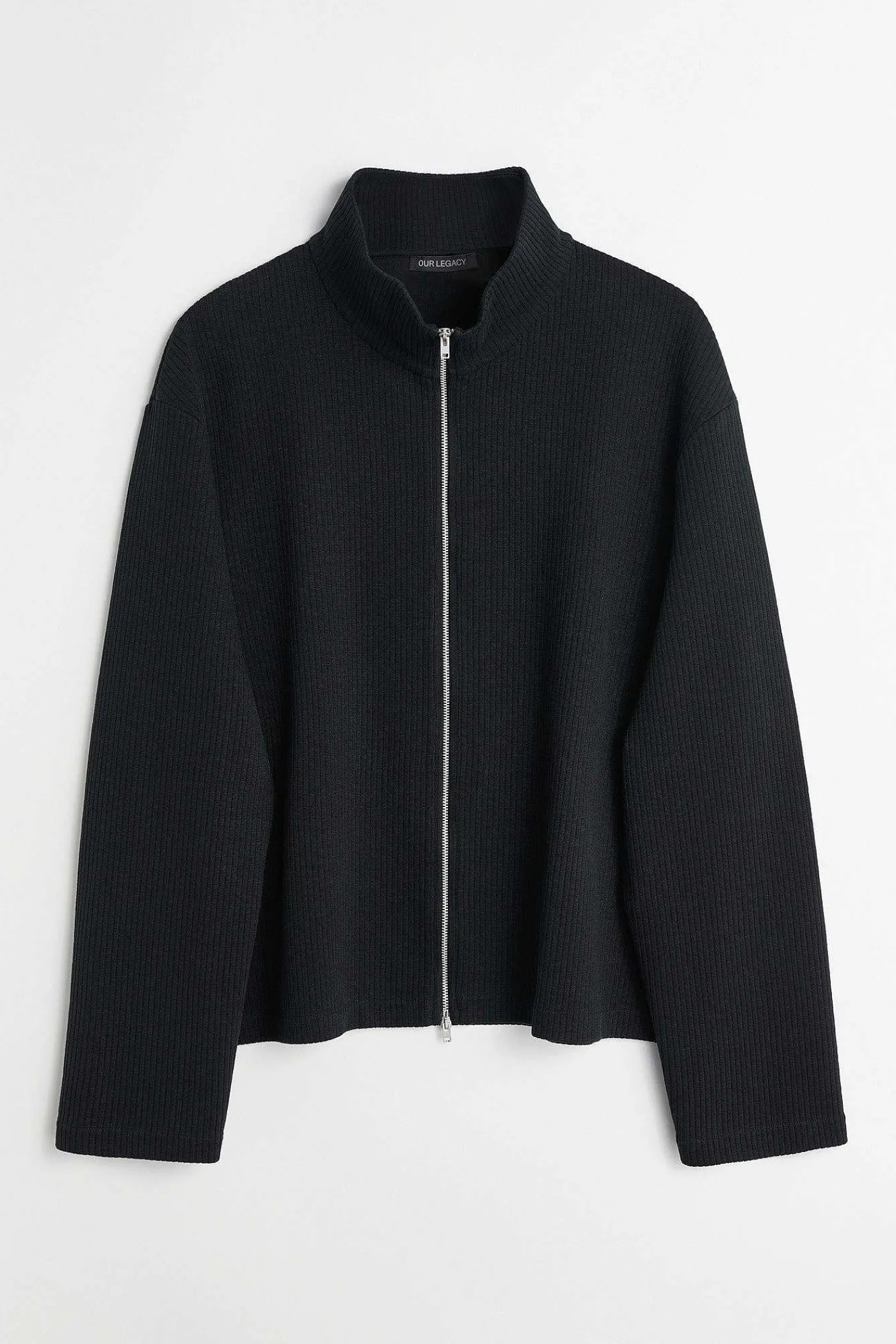 Jersey|Our Legacy Shrunken Fullzip Polo Black Rib