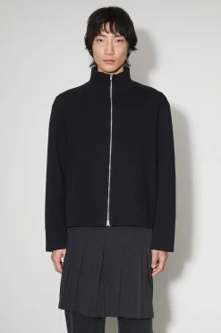 Jersey|Our Legacy Shrunken Fullzip Polo Black Rib