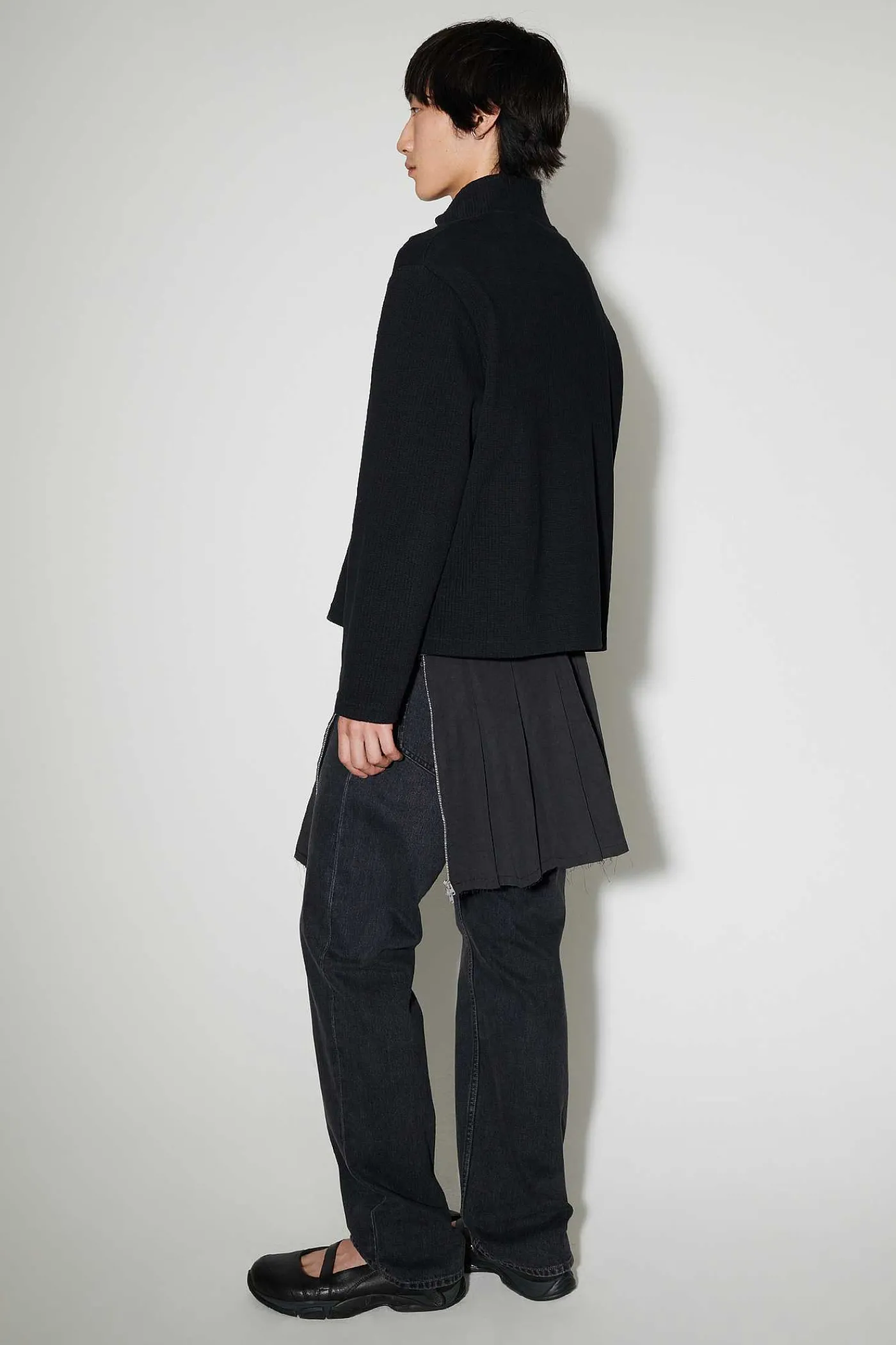 Jersey|Our Legacy Shrunken Fullzip Polo Black Rib