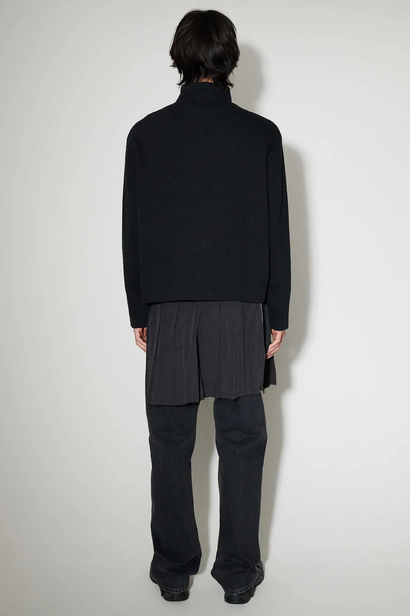 Jersey|Our Legacy Shrunken Fullzip Polo Black Rib