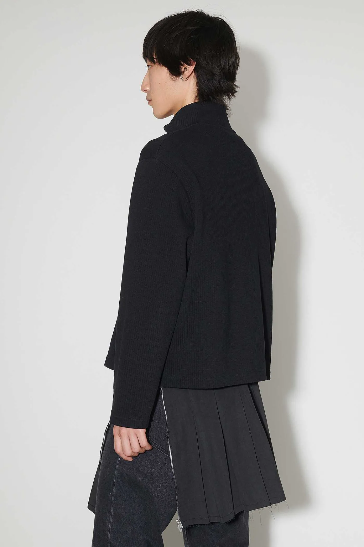 Jersey|Our Legacy Shrunken Fullzip Polo Black Rib