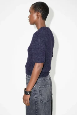 Stickat|Our Legacy Shrunken Shortsleeve Navy Fuzzy Mohpaca