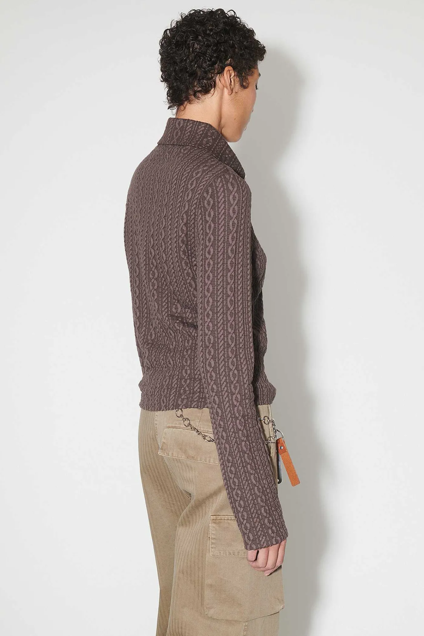 Jersey|Our Legacy Smal Dragkedja Och Langarmad Overseende Chokokabel Jacquard