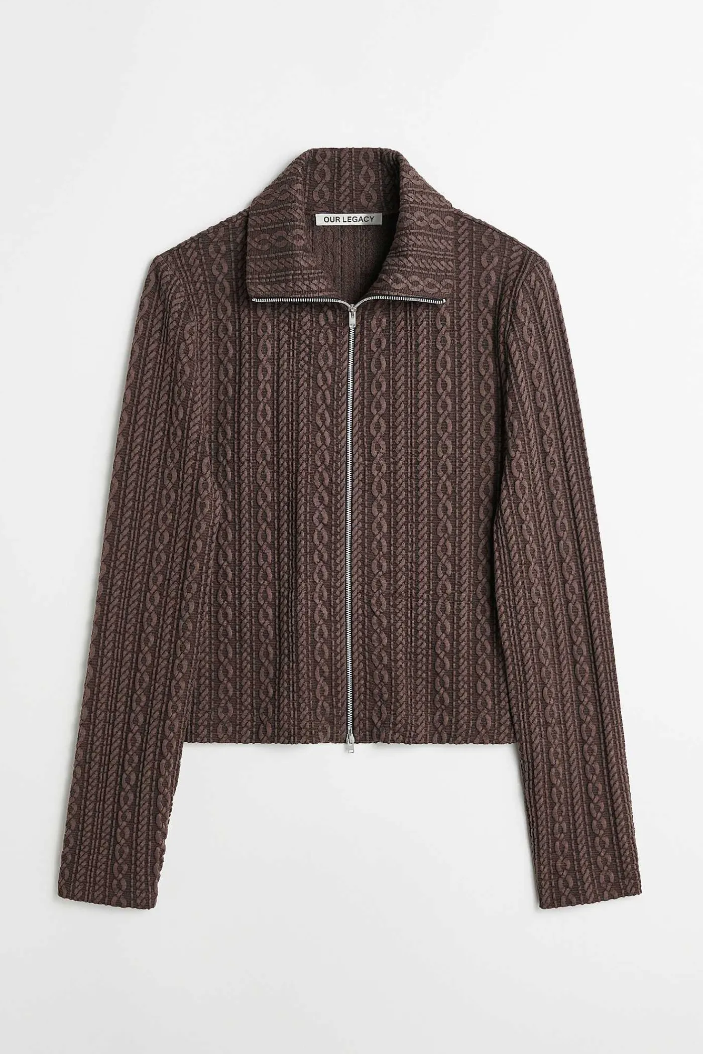 Jersey|Our Legacy Smal Dragkedja Och Langarmad Overseende Chokokabel Jacquard